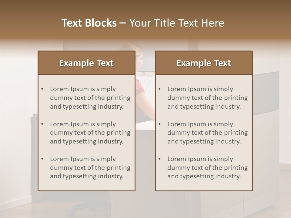 Caucasian Office Headset PowerPoint Template