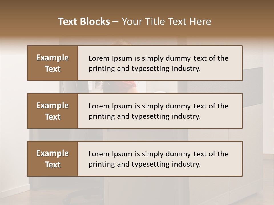 Caucasian Office Headset PowerPoint Template