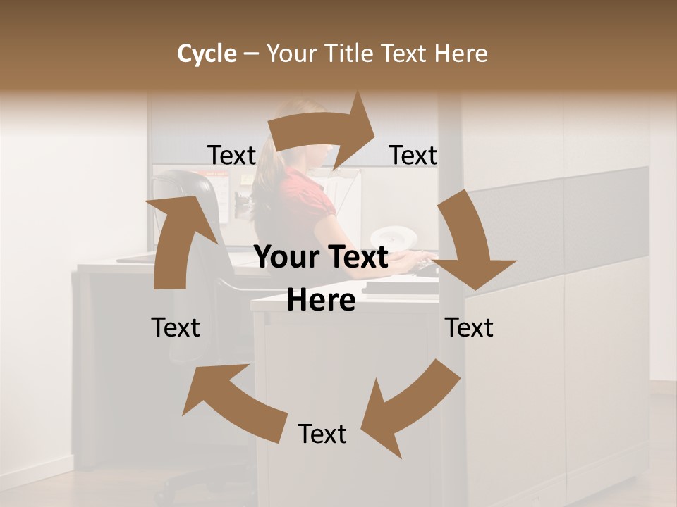 Caucasian Office Headset PowerPoint Template