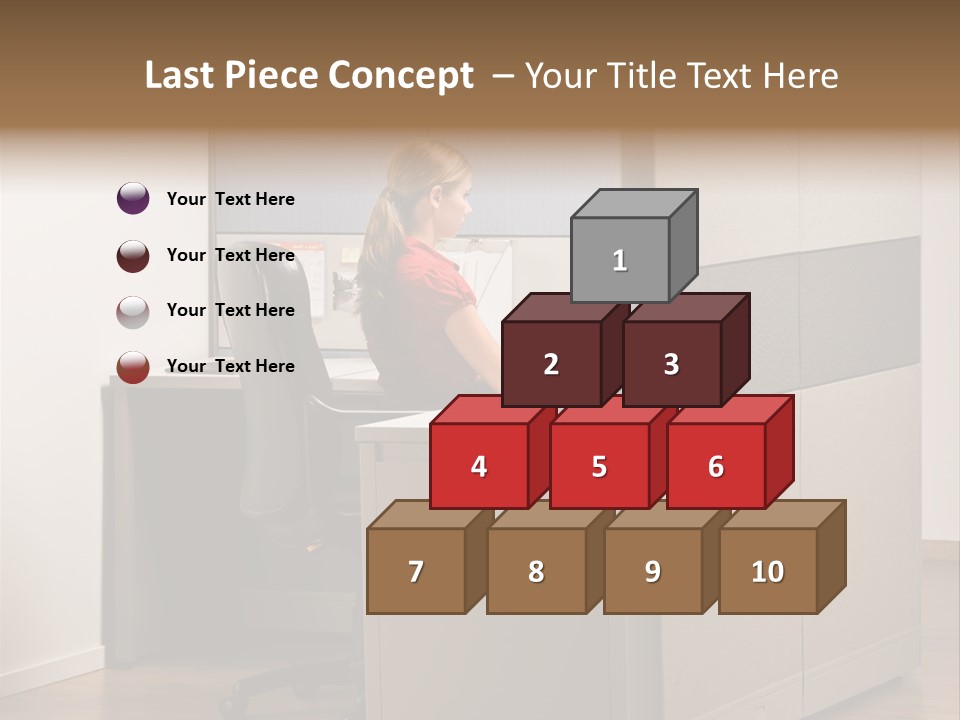 Caucasian Office Headset PowerPoint Template