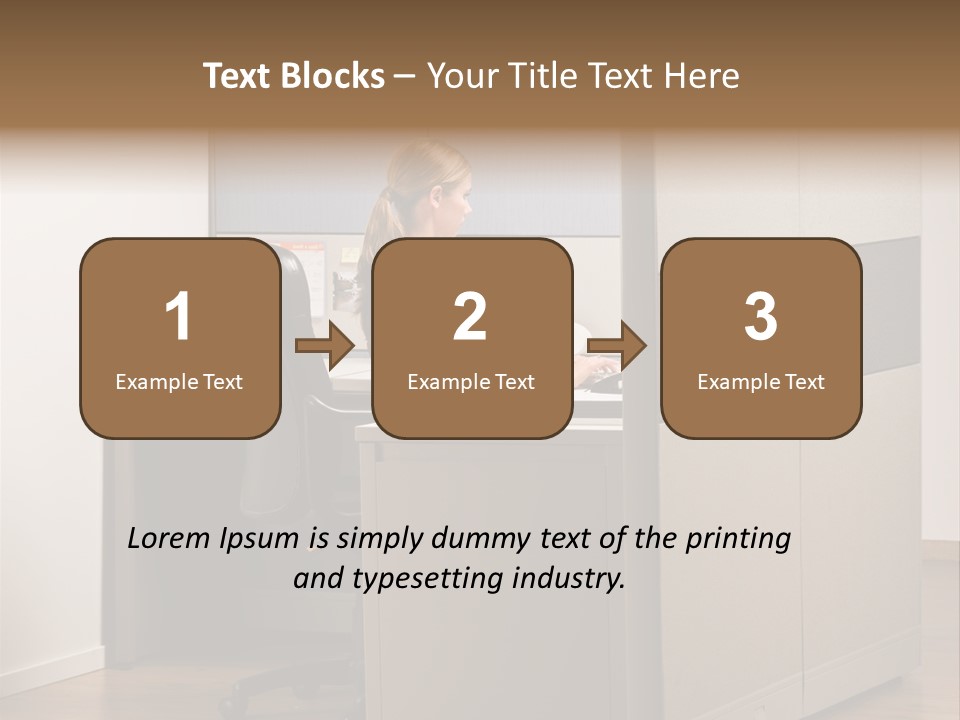 Caucasian Office Headset PowerPoint Template