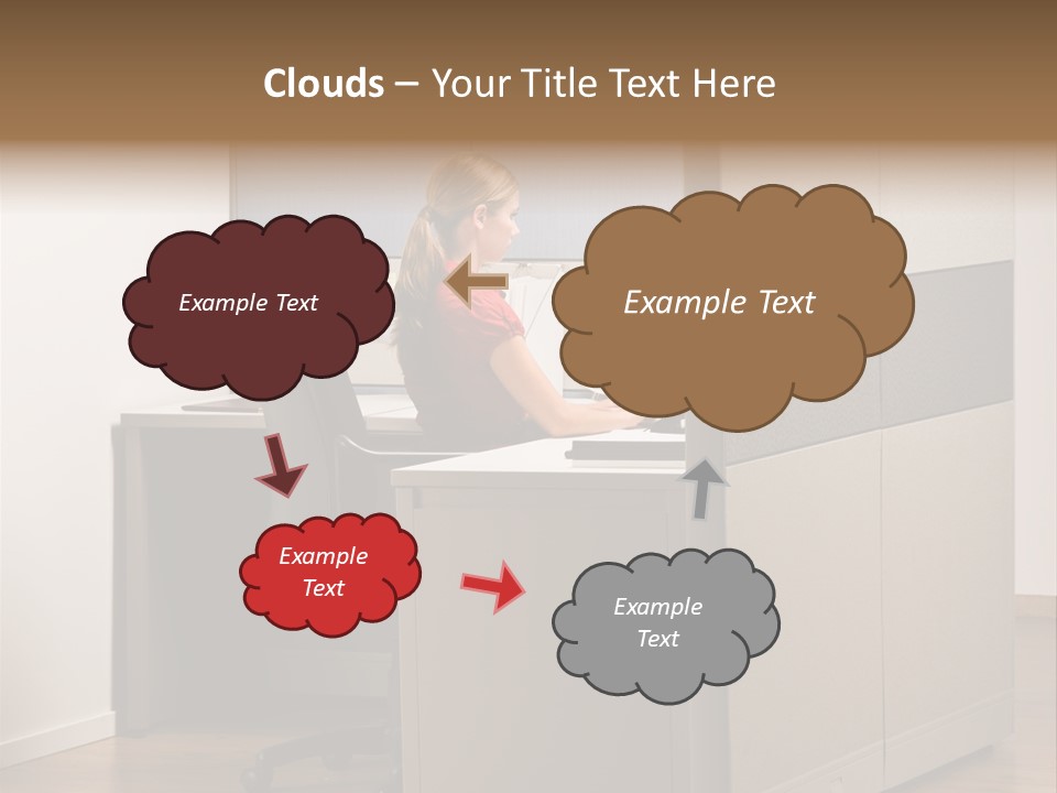 Caucasian Office Headset PowerPoint Template