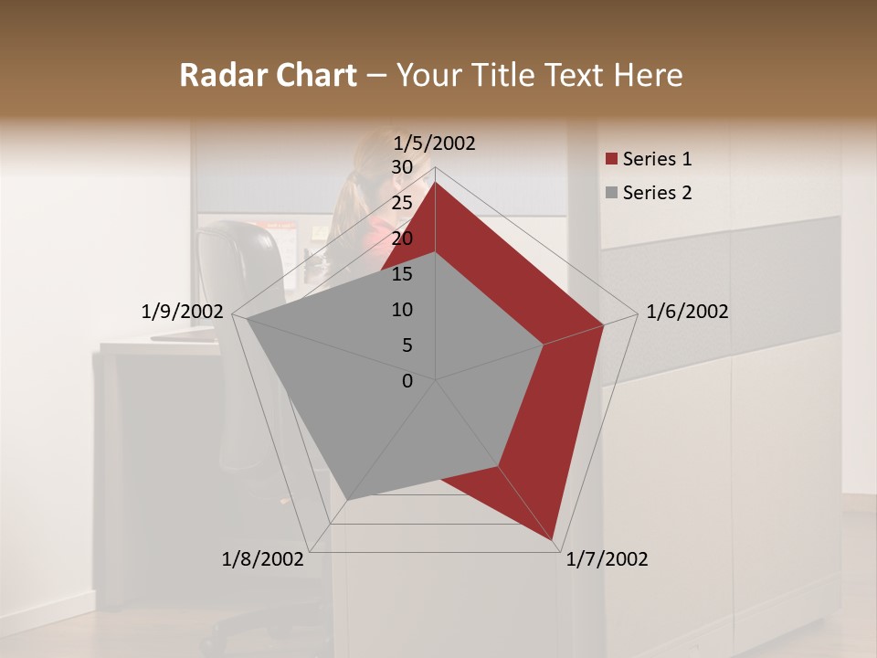 Caucasian Office Headset PowerPoint Template