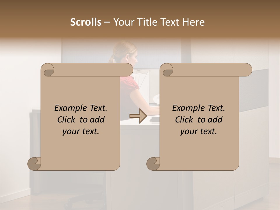 Caucasian Office Headset PowerPoint Template
