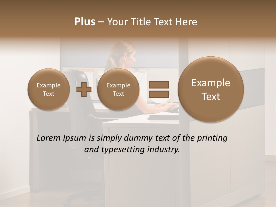Caucasian Office Headset PowerPoint Template