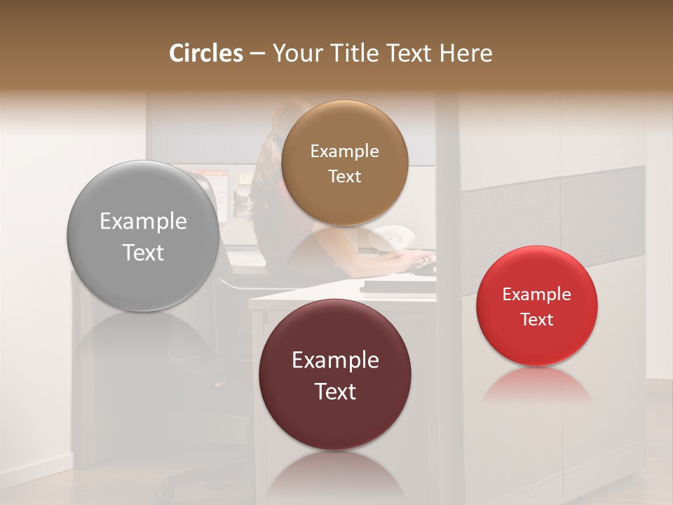 Caucasian Office Headset PowerPoint Template