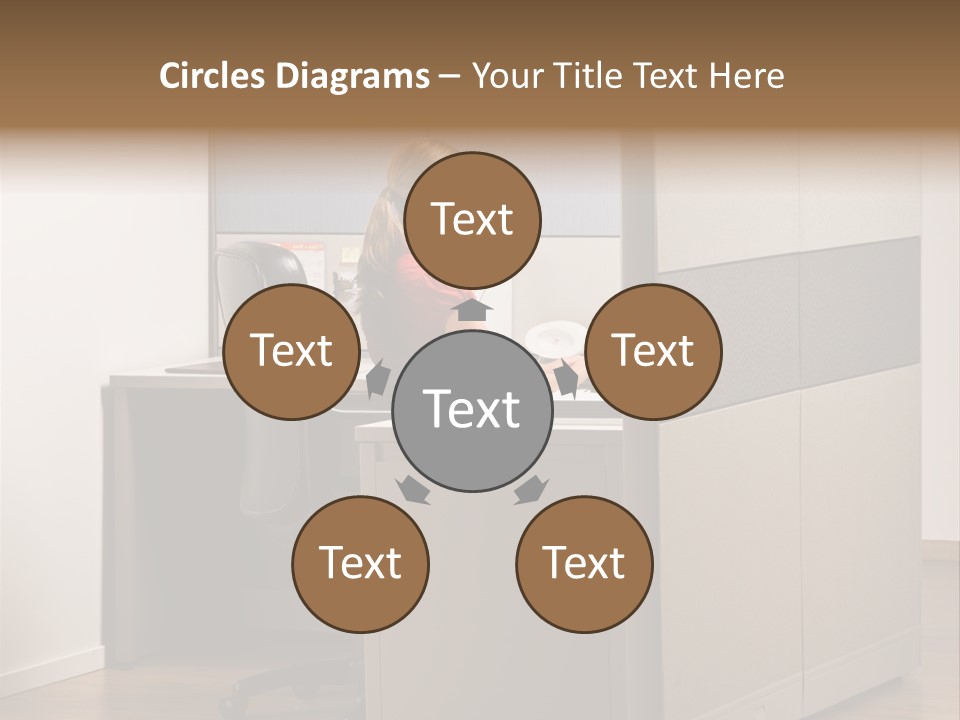 Caucasian Office Headset PowerPoint Template