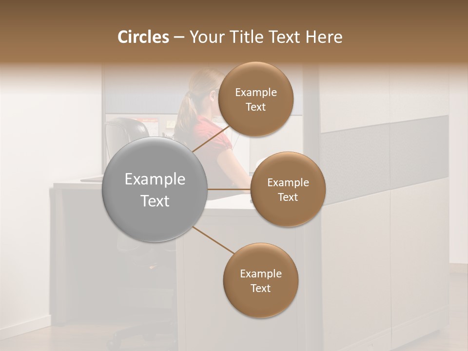 Caucasian Office Headset PowerPoint Template