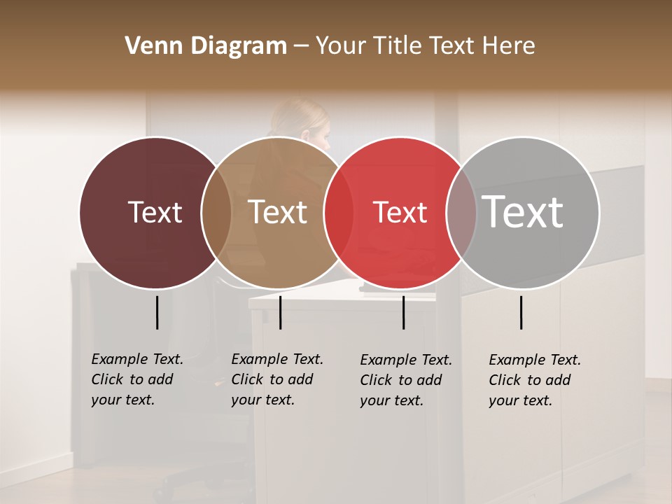 Caucasian Office Headset PowerPoint Template