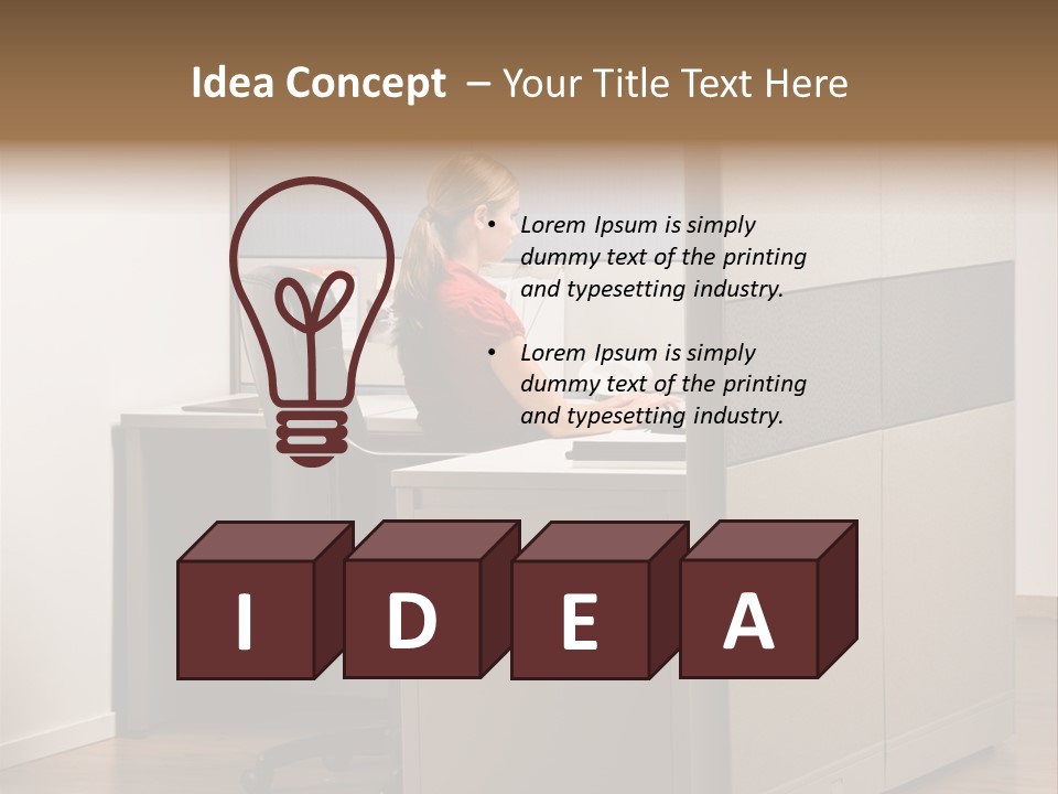 Caucasian Office Headset PowerPoint Template