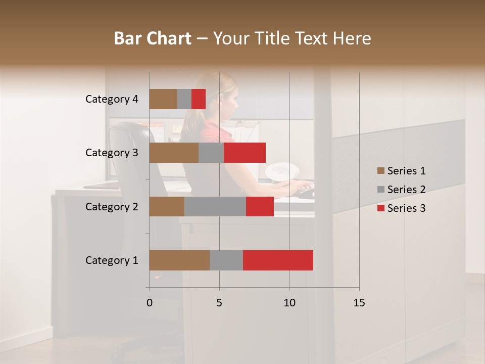Caucasian Office Headset PowerPoint Template