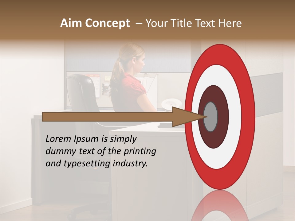 Caucasian Office Headset PowerPoint Template