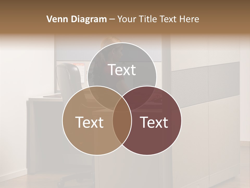 Caucasian Office Headset PowerPoint Template