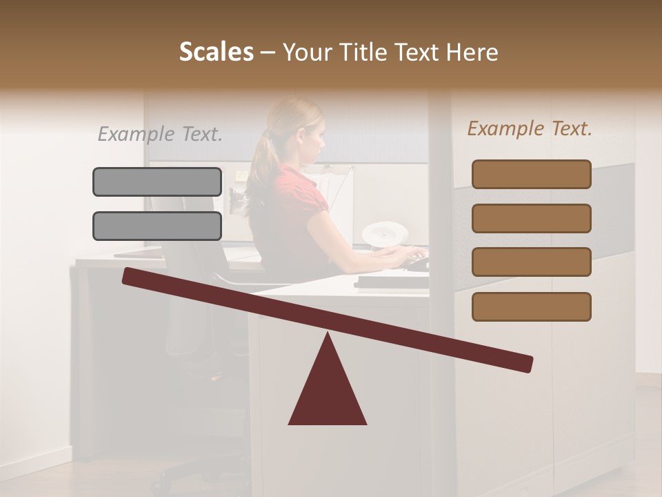 Caucasian Office Headset PowerPoint Template