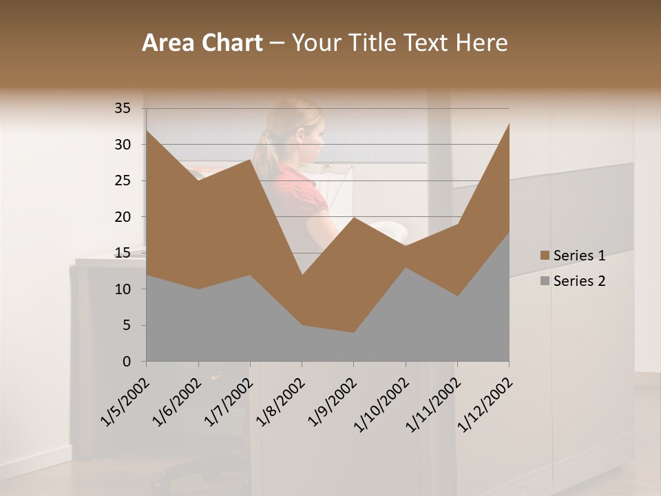 Caucasian Office Headset PowerPoint Template