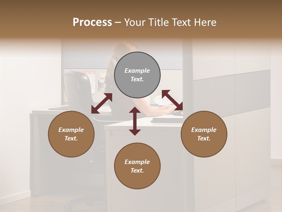 Caucasian Office Headset PowerPoint Template