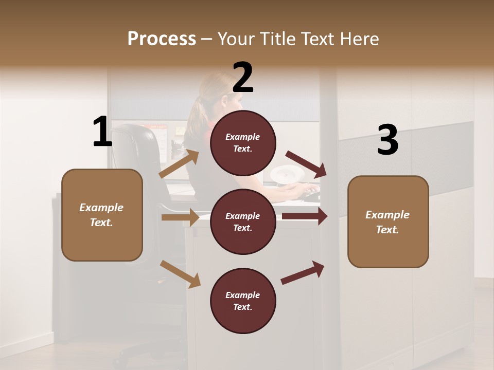 Caucasian Office Headset PowerPoint Template