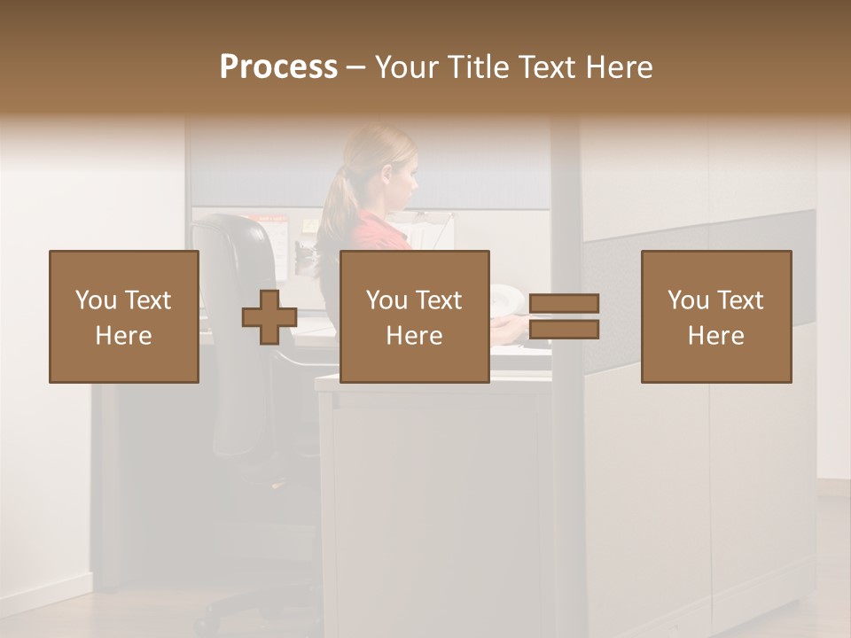 Caucasian Office Headset PowerPoint Template