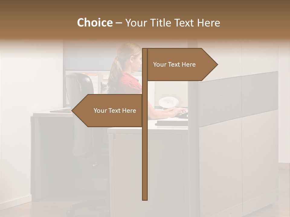 Caucasian Office Headset PowerPoint Template