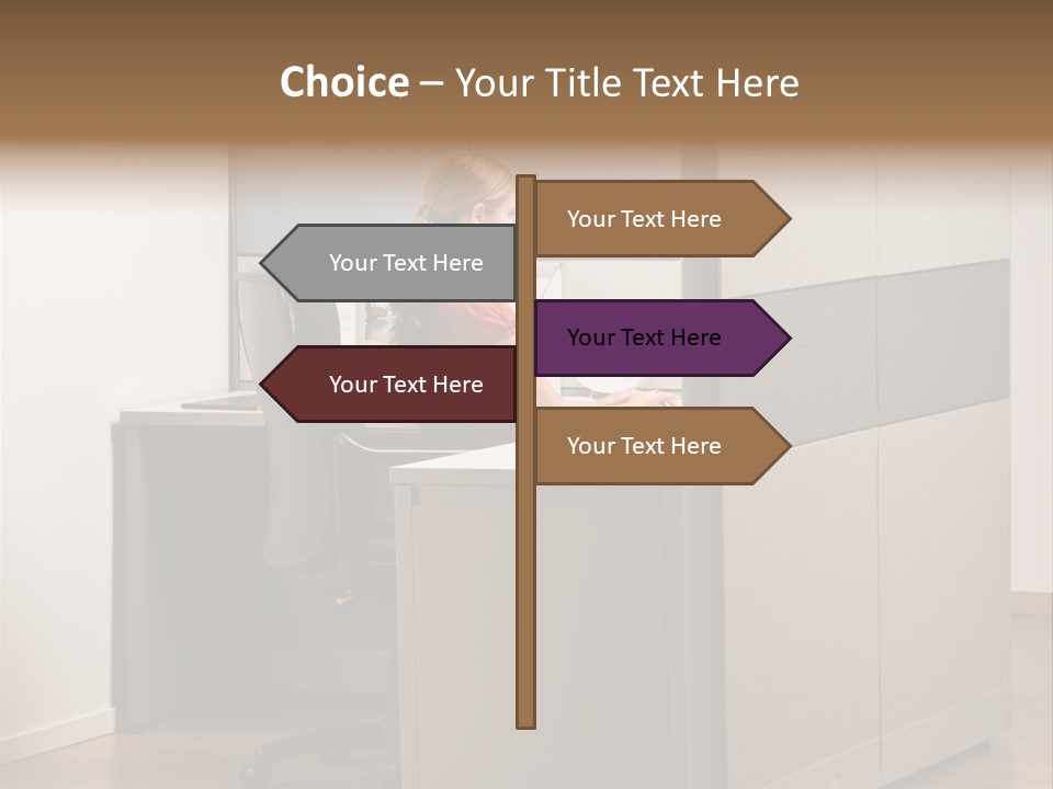 Caucasian Office Headset PowerPoint Template