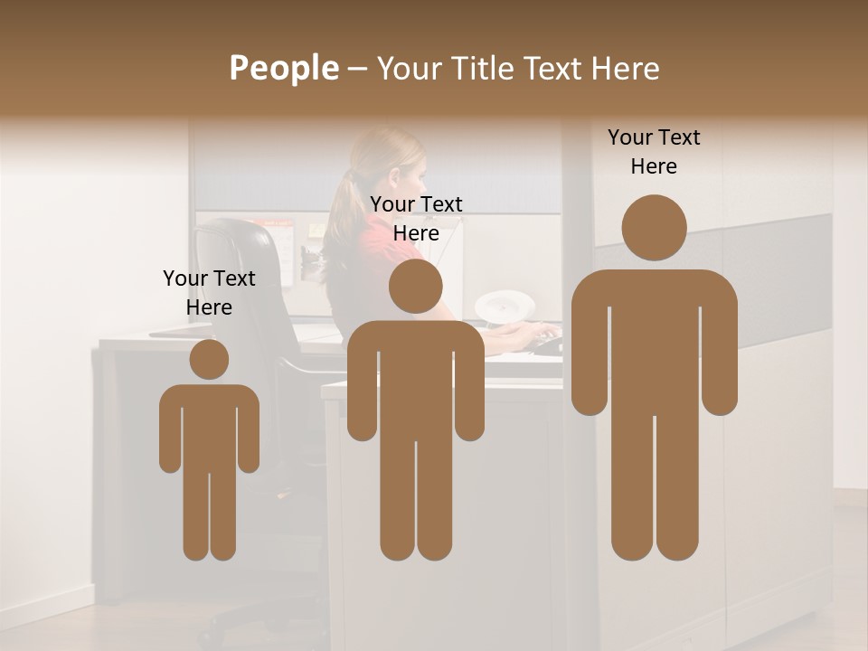 Caucasian Office Headset PowerPoint Template