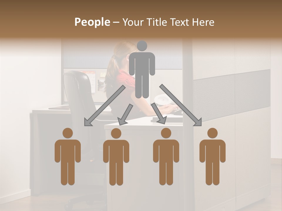 Caucasian Office Headset PowerPoint Template