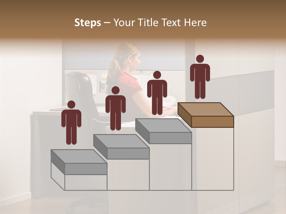 Caucasian Office Headset PowerPoint Template