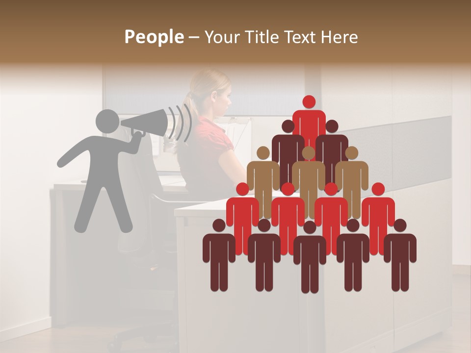 Caucasian Office Headset PowerPoint Template