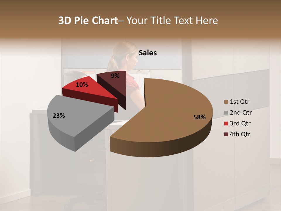 Caucasian Office Headset PowerPoint Template