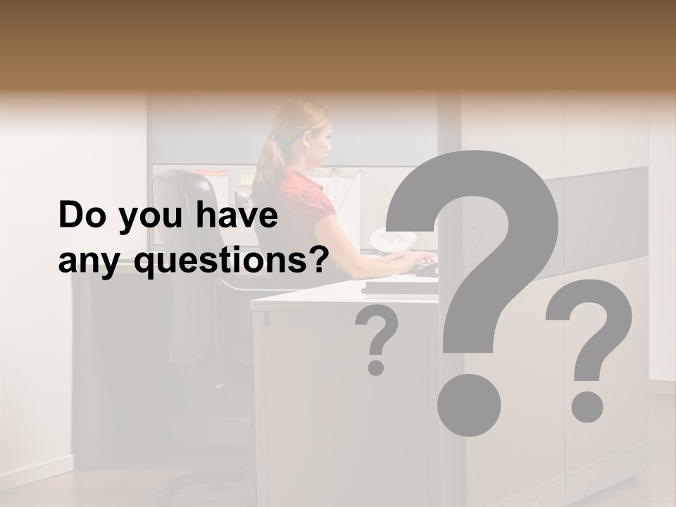 Caucasian Office Headset PowerPoint Template