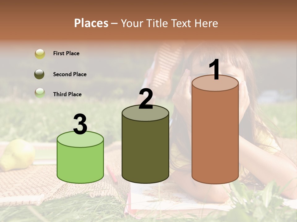 Schoolchild Girl Pretty PowerPoint Template