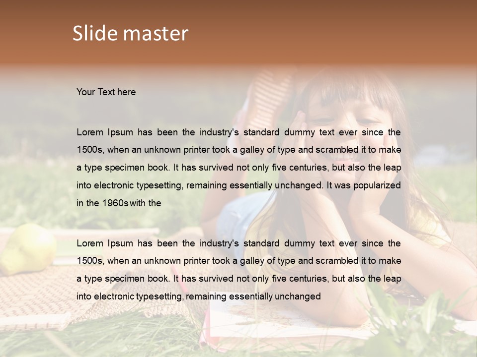 Schoolchild Girl Pretty PowerPoint Template