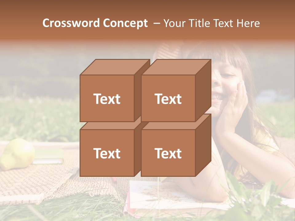 Schoolchild Girl Pretty PowerPoint Template