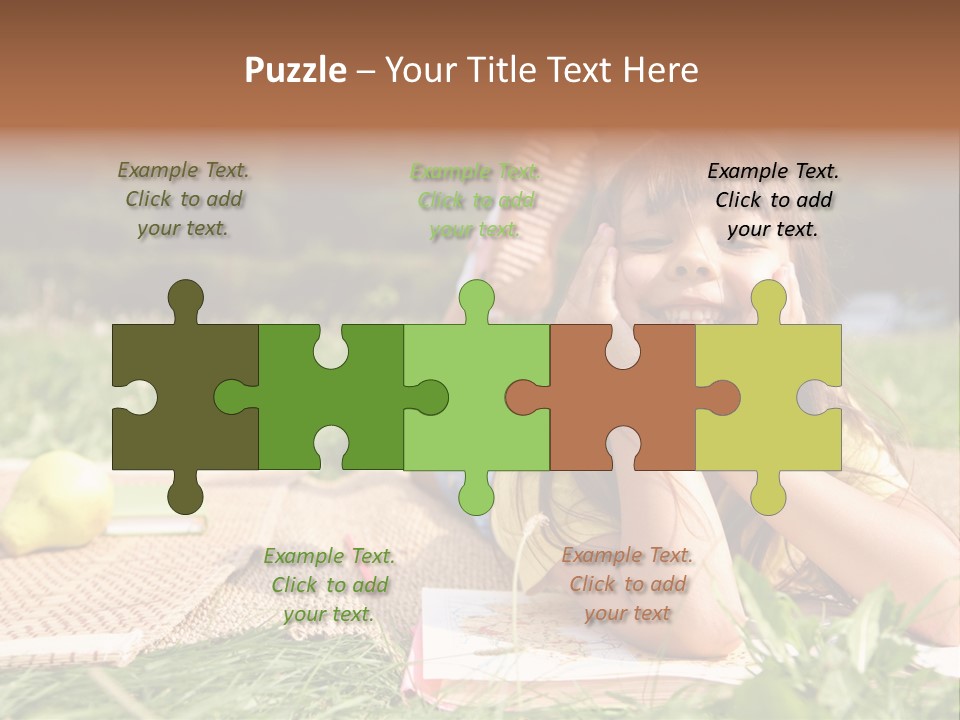 Schoolchild Girl Pretty PowerPoint Template