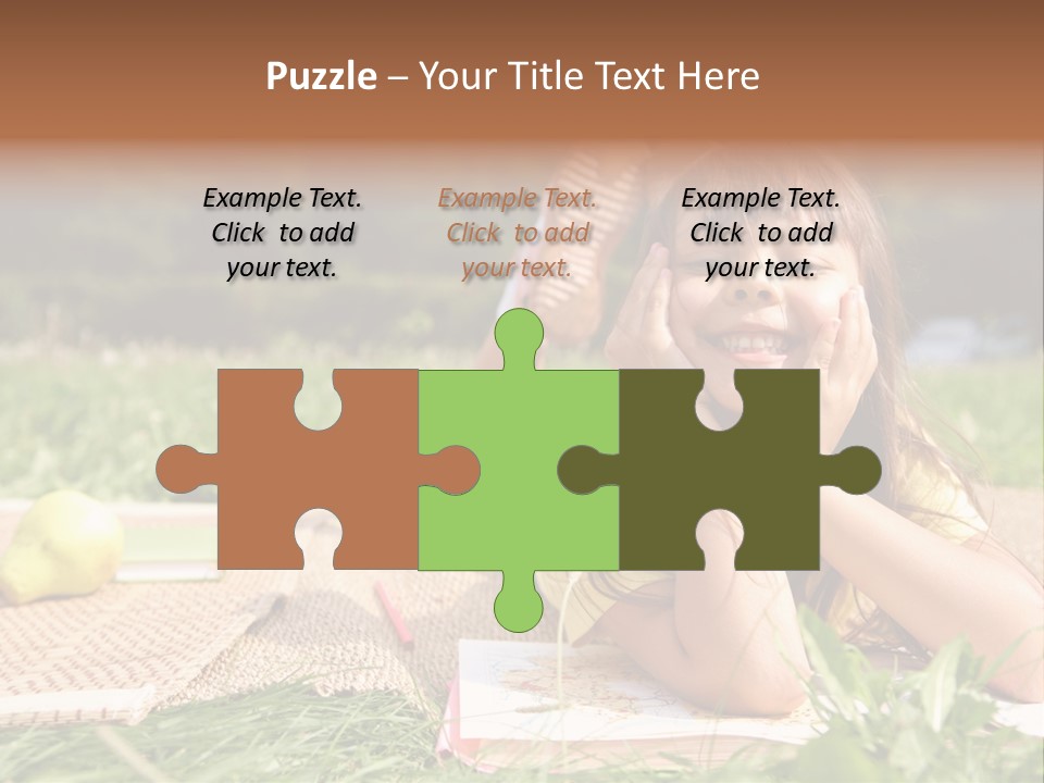 Schoolchild Girl Pretty PowerPoint Template