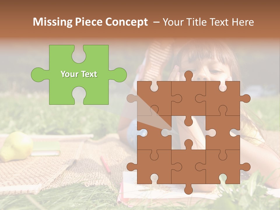 Schoolchild Girl Pretty PowerPoint Template