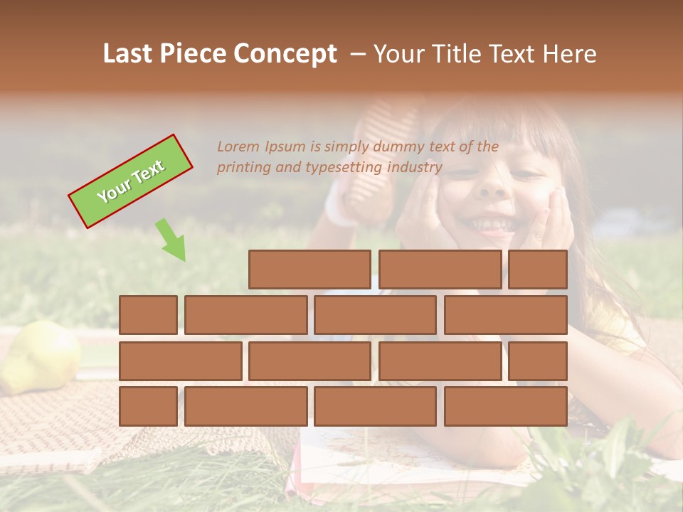 Schoolchild Girl Pretty PowerPoint Template