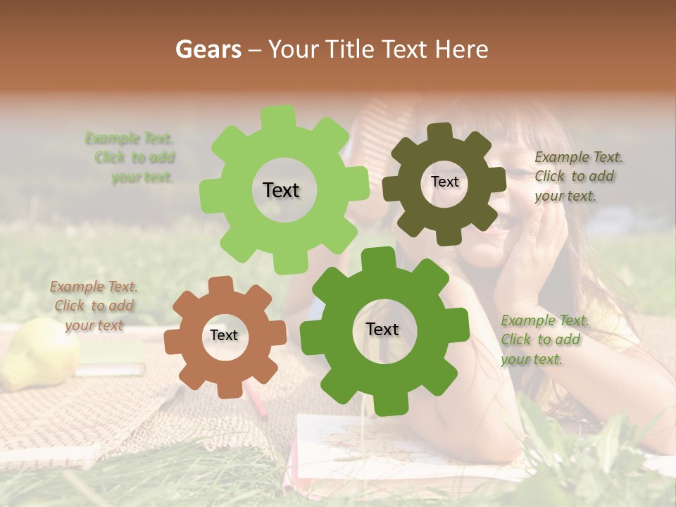 Schoolchild Girl Pretty PowerPoint Template