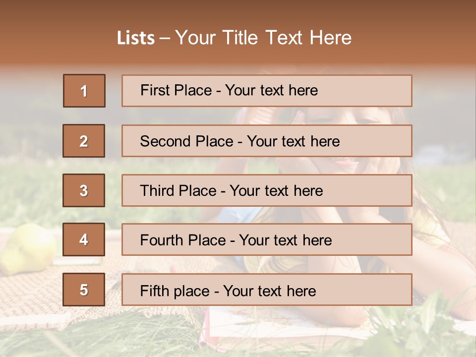 Schoolchild Girl Pretty PowerPoint Template