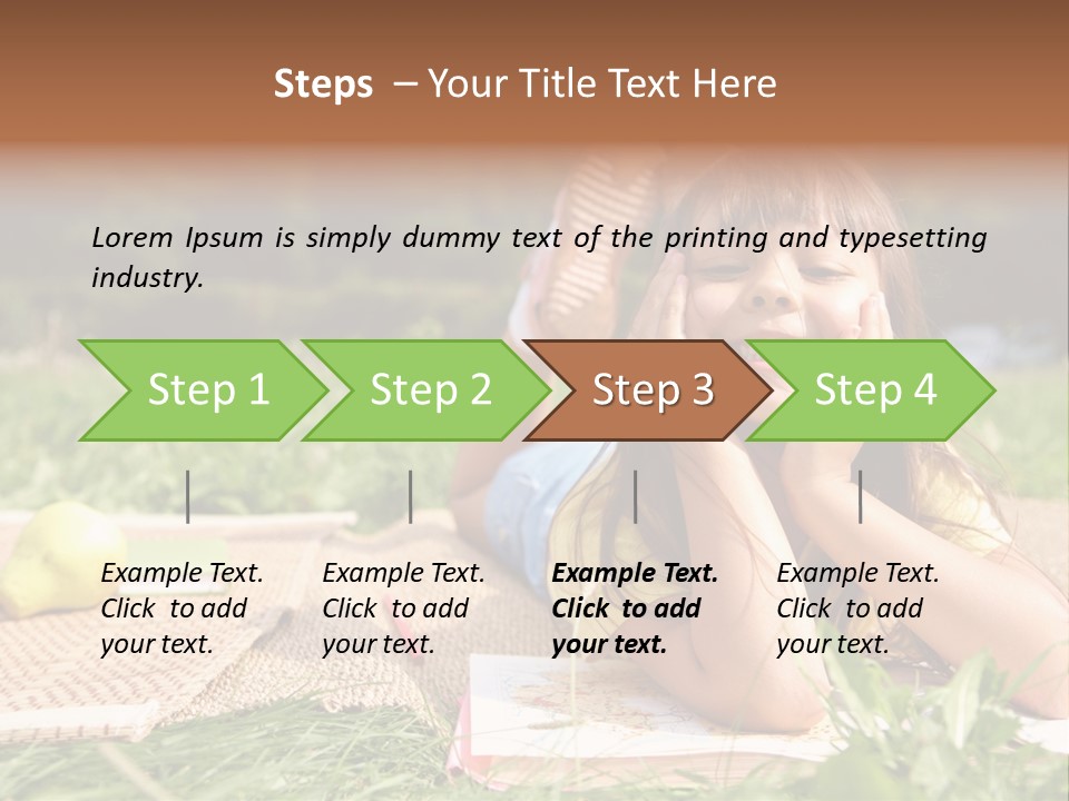 Schoolchild Girl Pretty PowerPoint Template