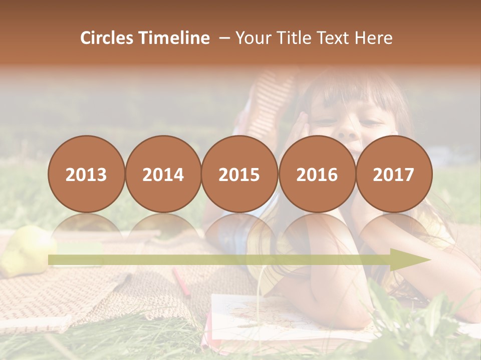 Schoolchild Girl Pretty PowerPoint Template