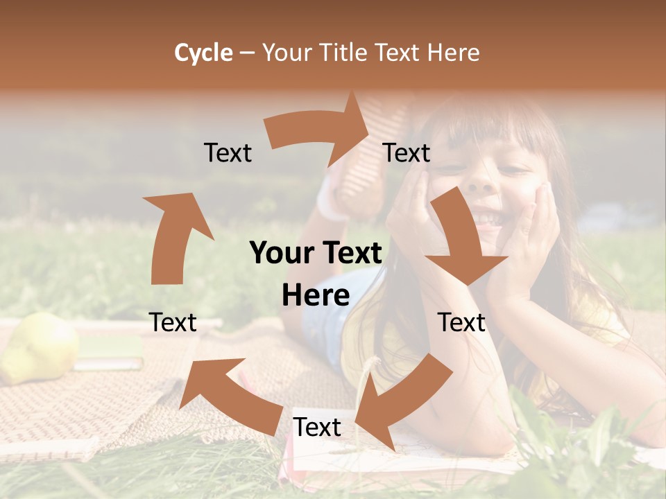 Schoolchild Girl Pretty PowerPoint Template