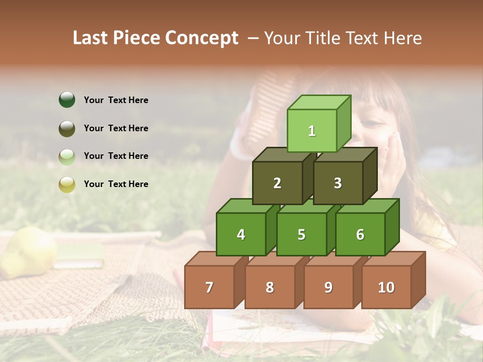 Schoolchild Girl Pretty PowerPoint Template