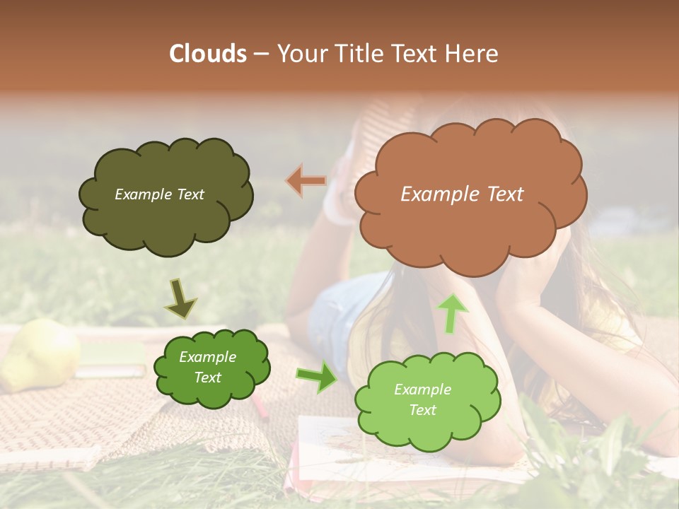 Schoolchild Girl Pretty PowerPoint Template