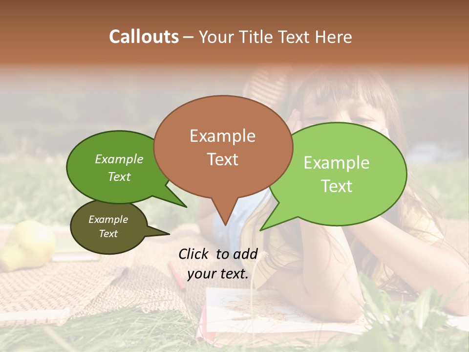 Schoolchild Girl Pretty PowerPoint Template