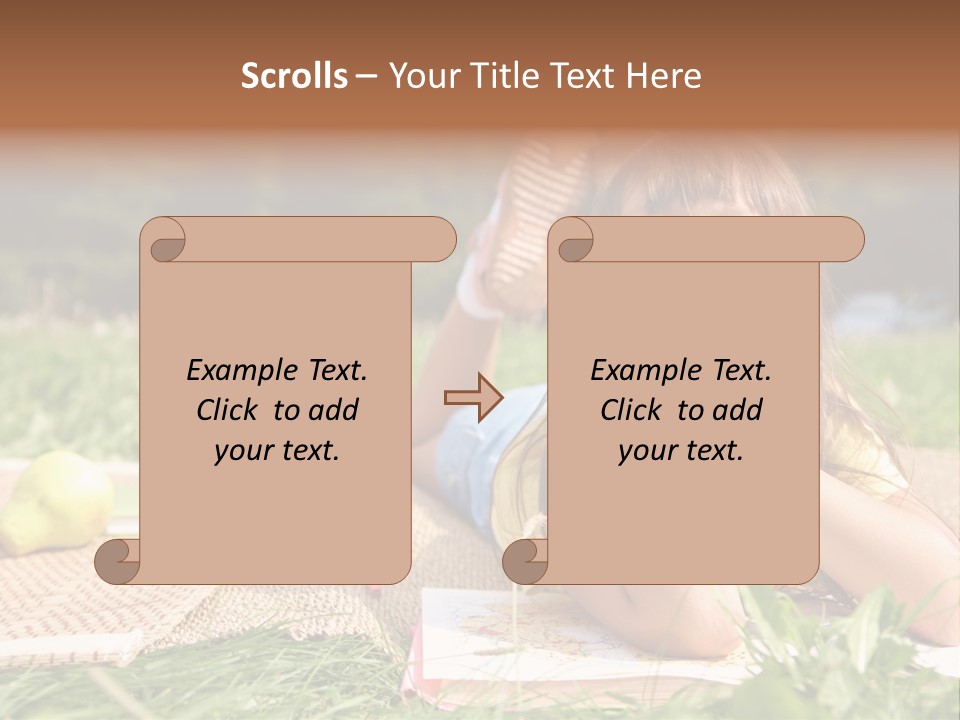 Schoolchild Girl Pretty PowerPoint Template