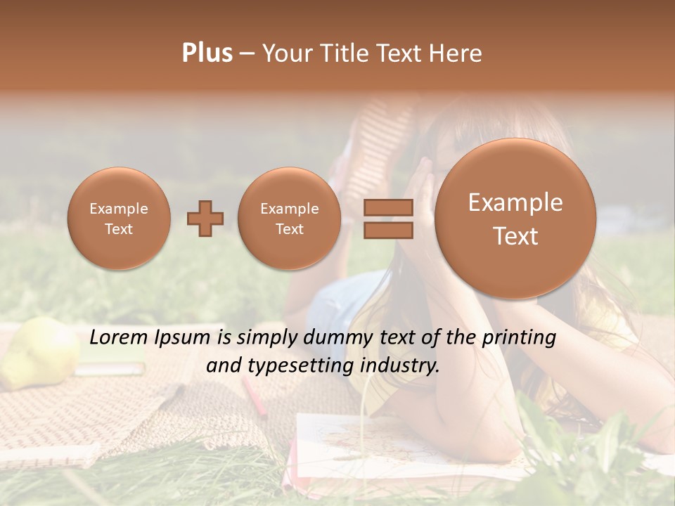 Schoolchild Girl Pretty PowerPoint Template