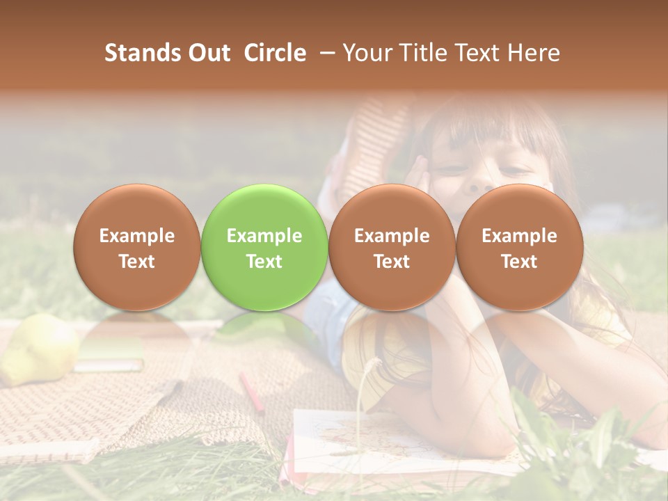 Schoolchild Girl Pretty PowerPoint Template