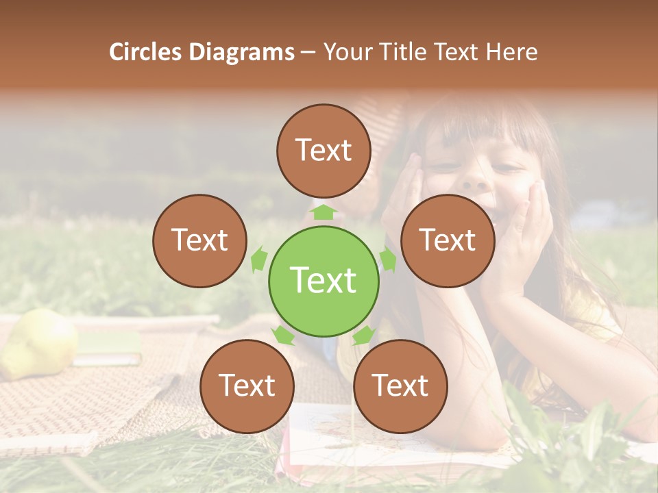 Schoolchild Girl Pretty PowerPoint Template