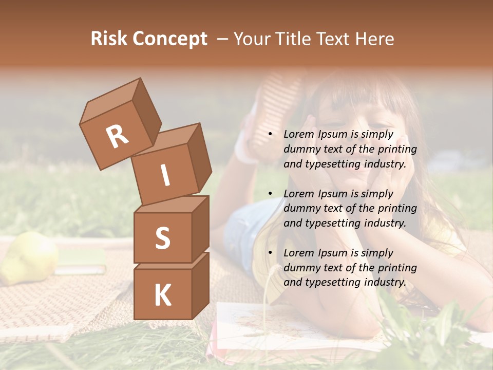 Schoolchild Girl Pretty PowerPoint Template